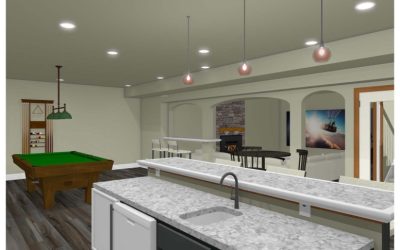 Wet bar in basement