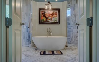 soaker tub bathroom